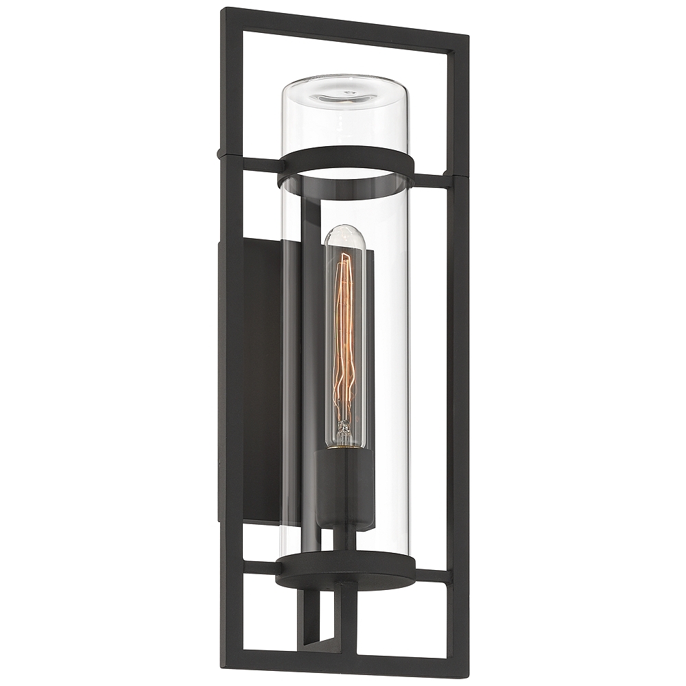 Possini Euro Castello 18"H Sand Black Marine Grade Outdoor Wall Light - Image 0