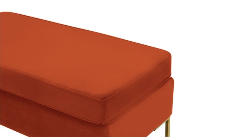 Orange Dee Mid Century Modern Bench with Storage - Key Largo Coral - Image 4