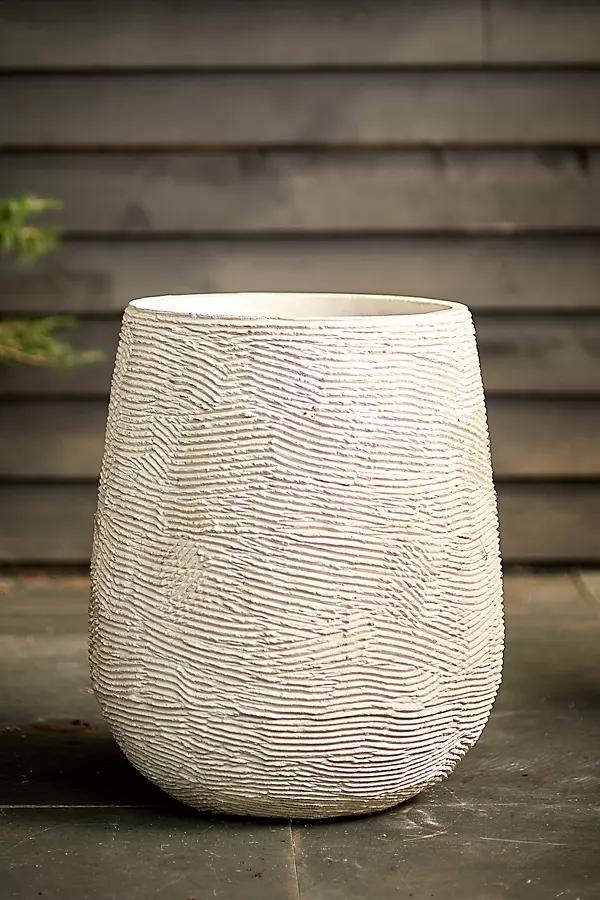 Fiber Concrete Textured Tall Planter, 22" - Image 0