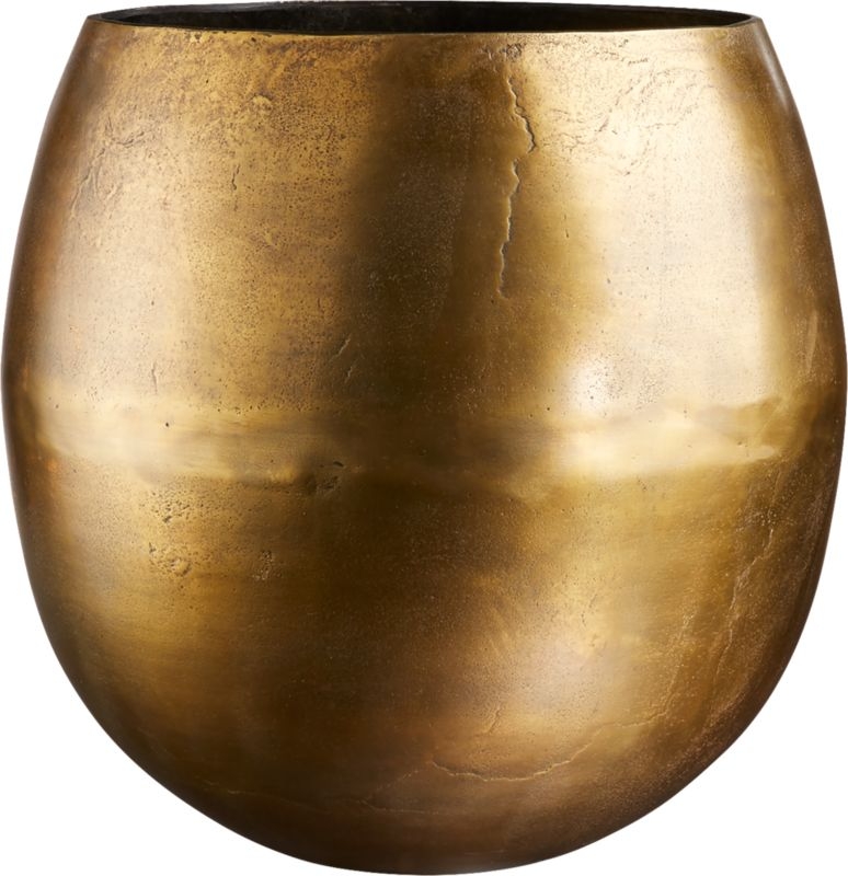 Rough Cast Brass Metal Indoor Planter Small - Image 10