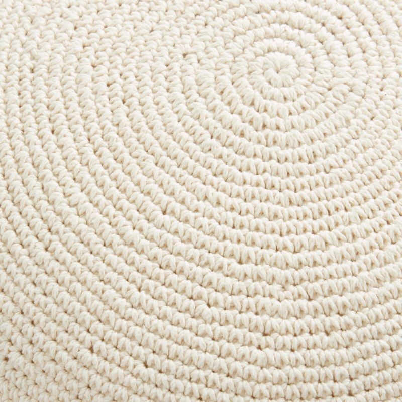 Pico Round Pom Pom Pillow, White, 18" x 18" - Image 1