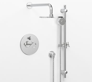 Tilden Pressure Balance Lever-Handle Shower With Hand-Held Shower, Polished Chrome - Image 4