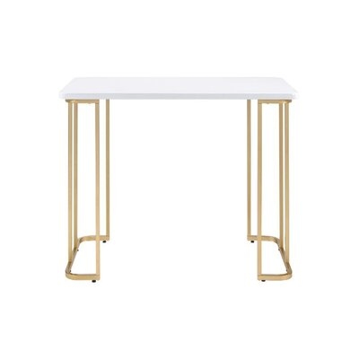 Home Office Computer Desk ,Contemporary Writing Desk, White & Gold Finish - Image 0