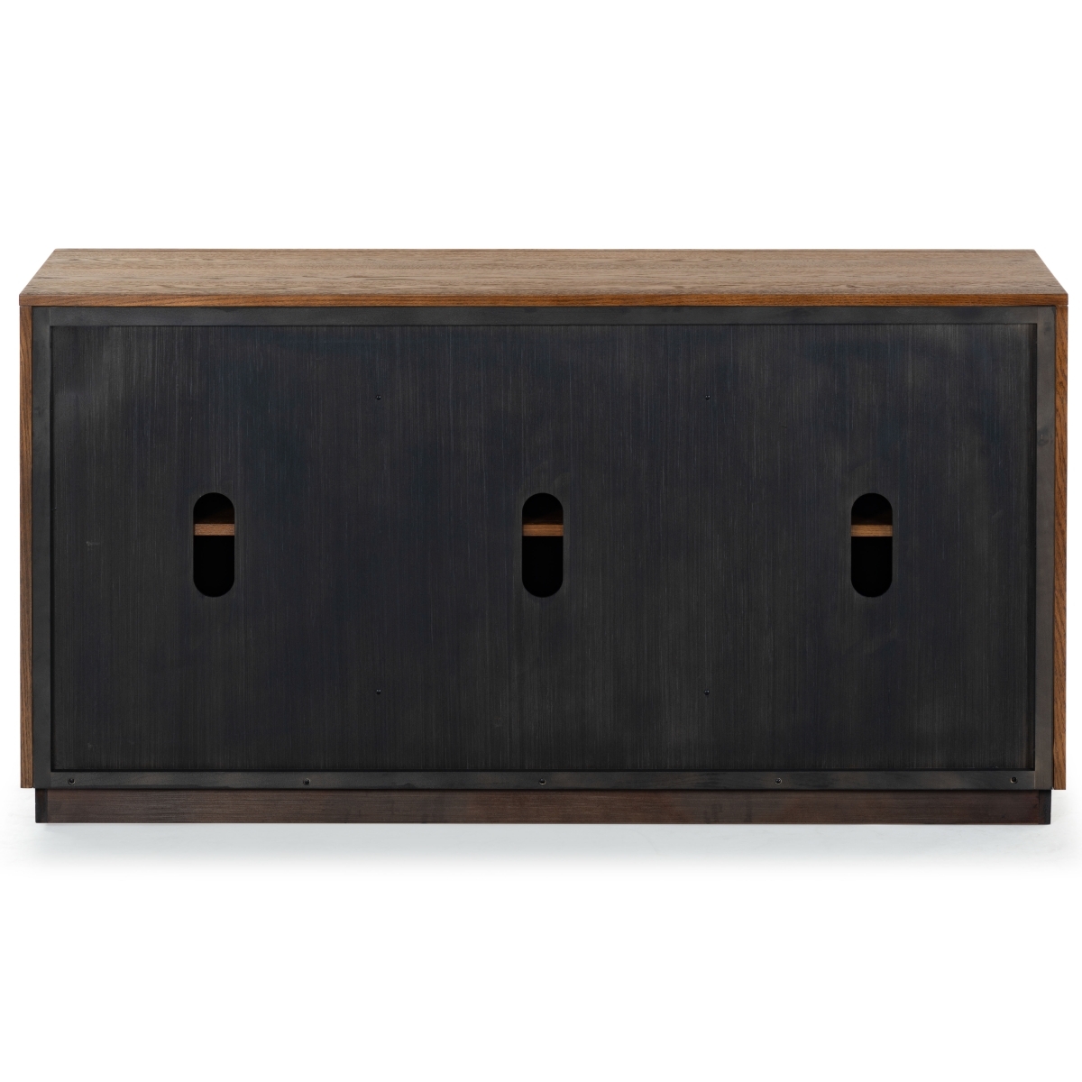 Shelbie 3 Door Reeded Sideboard - Medium Oak/Black - Image 7