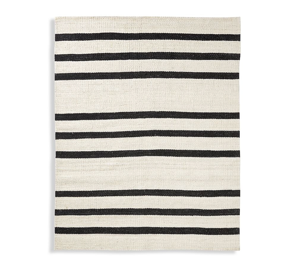 Danton Striped Jute Rug, 9 x 12', Natural/Black - Image 0