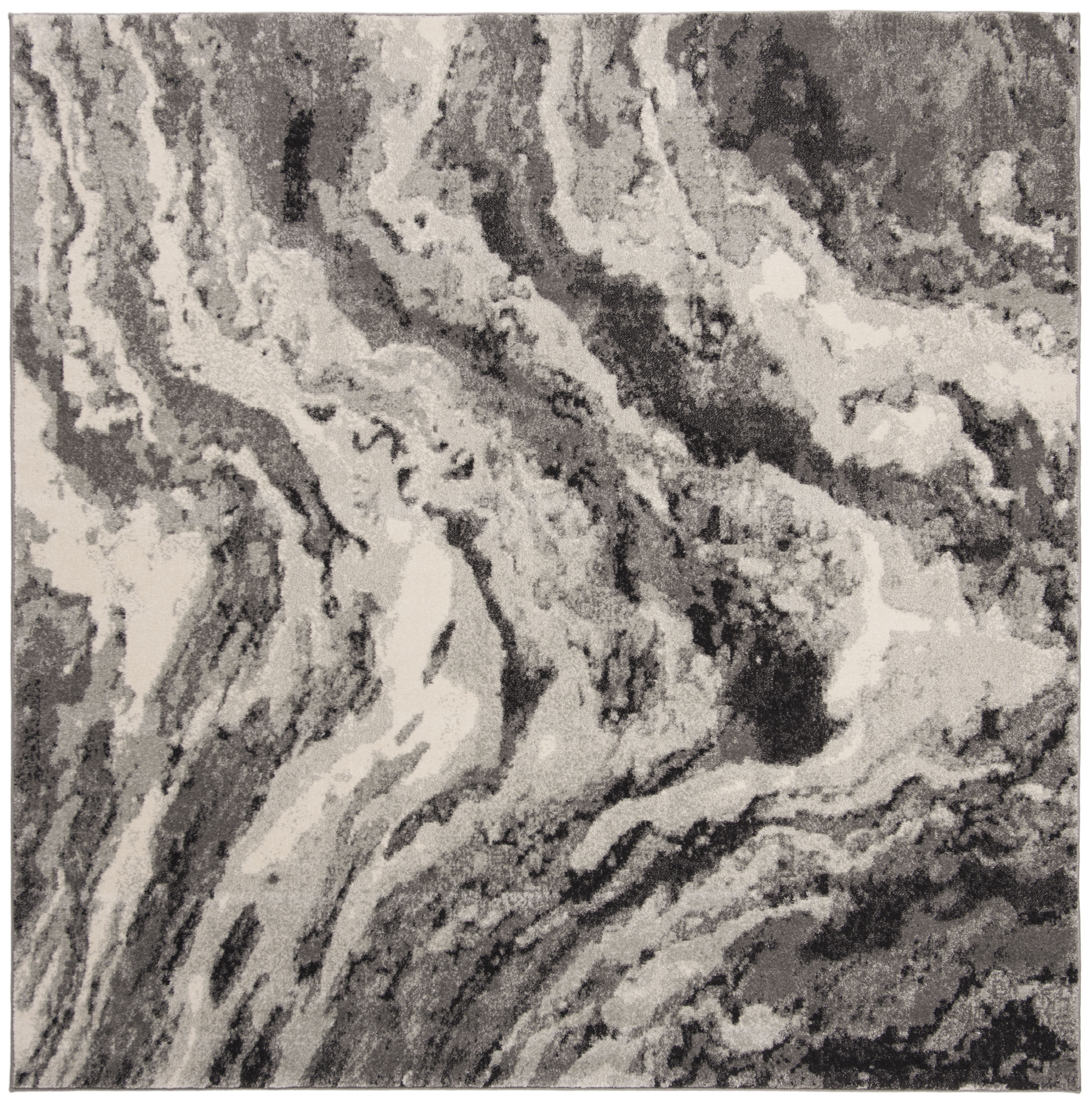 Arlo Home Woven Area Rug, EVK285F, Ivory/Grey,  6' 7" X 6' 7" Square - Image 0