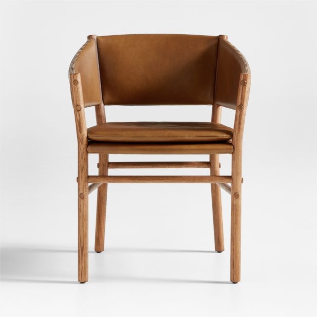 Clyde Brown Leather Dining Chair - Image 0