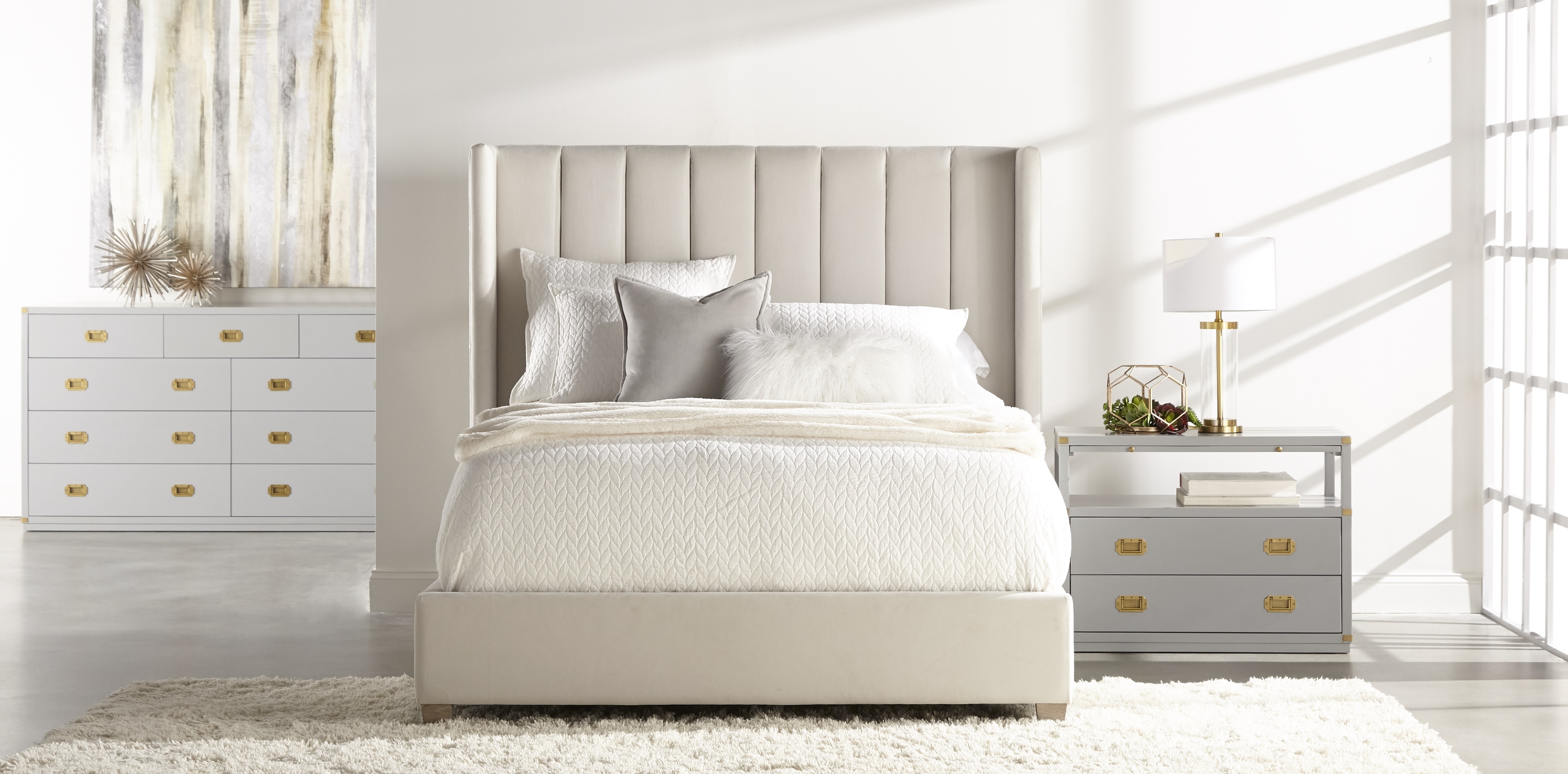 Chandler Bed, Cream, Queen - Image 3