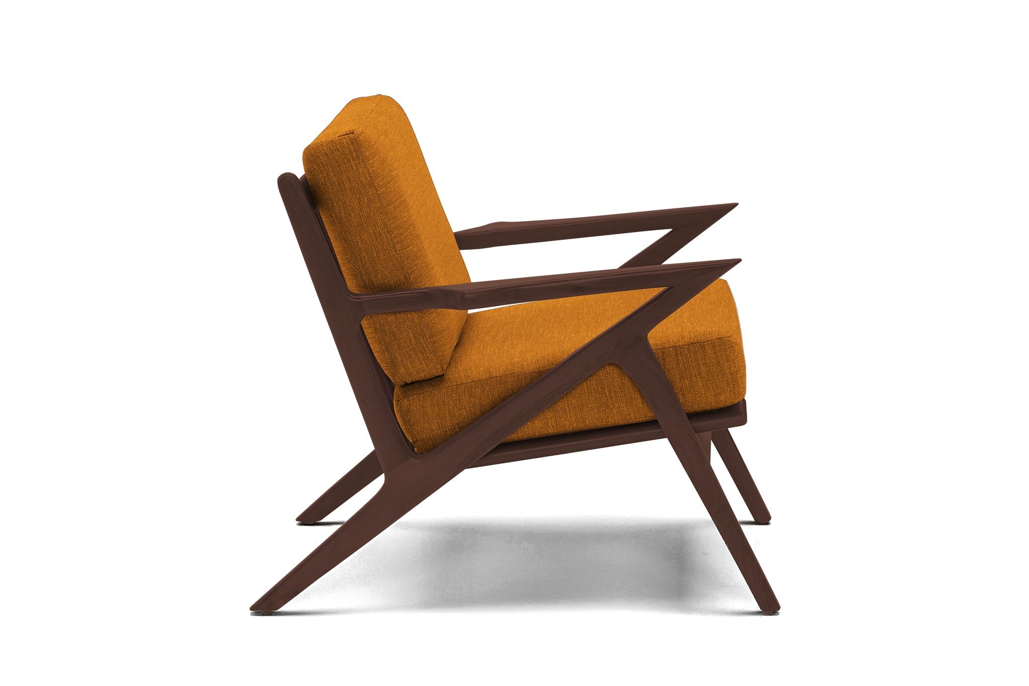 Yellow Soto Mid Century Modern Apartment Chair - Cordova Amber - Walnut - Image 2