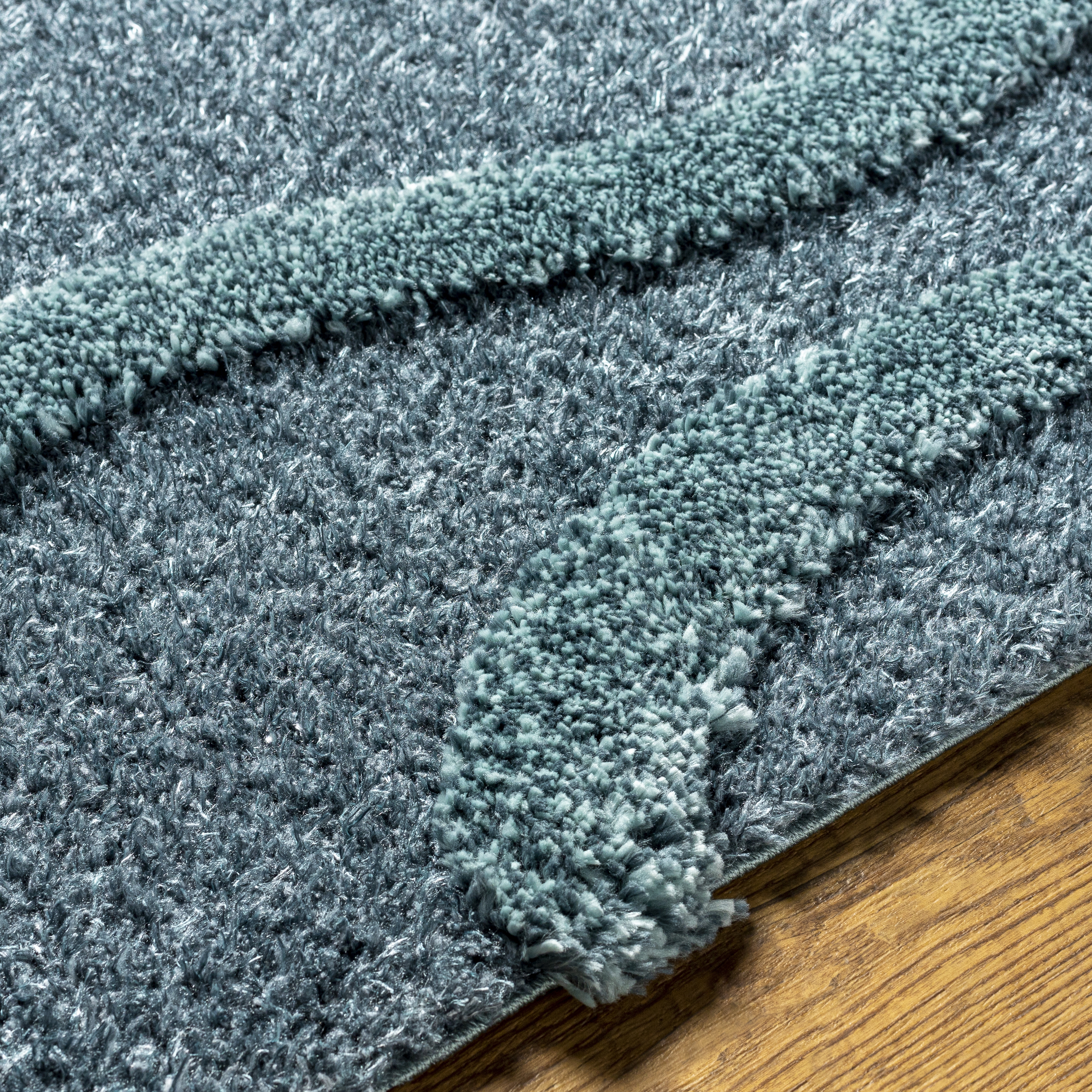 Hudson Shag Blue Indoor 9'2" x 12' Machine Woven Rug - Image 3