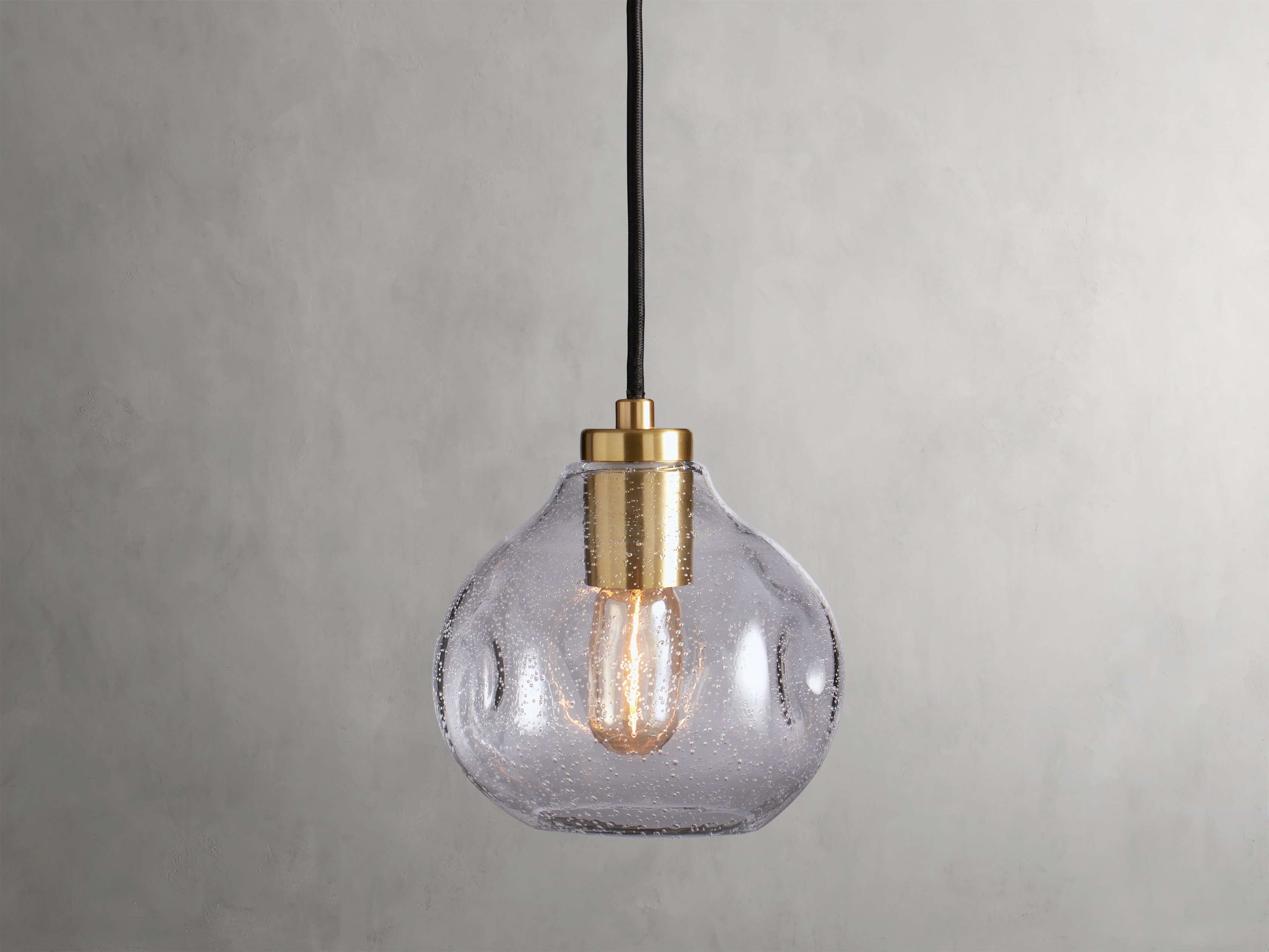 Organic 8" Pendant in Glass Brass  Clear - Image 0