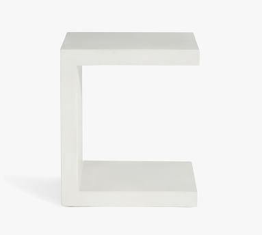 Pomona Concrete C-Table, White Speckle - Image 1