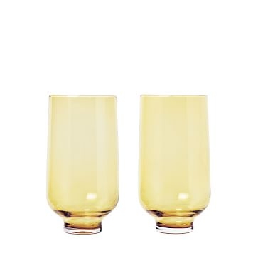 Flow Glasses, Tall, Gold, Set of 2 - Image 0