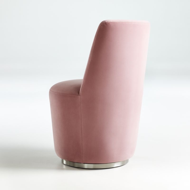 Ofelia Dusty Pink Velvet Swivel Dining Chair - Image 1