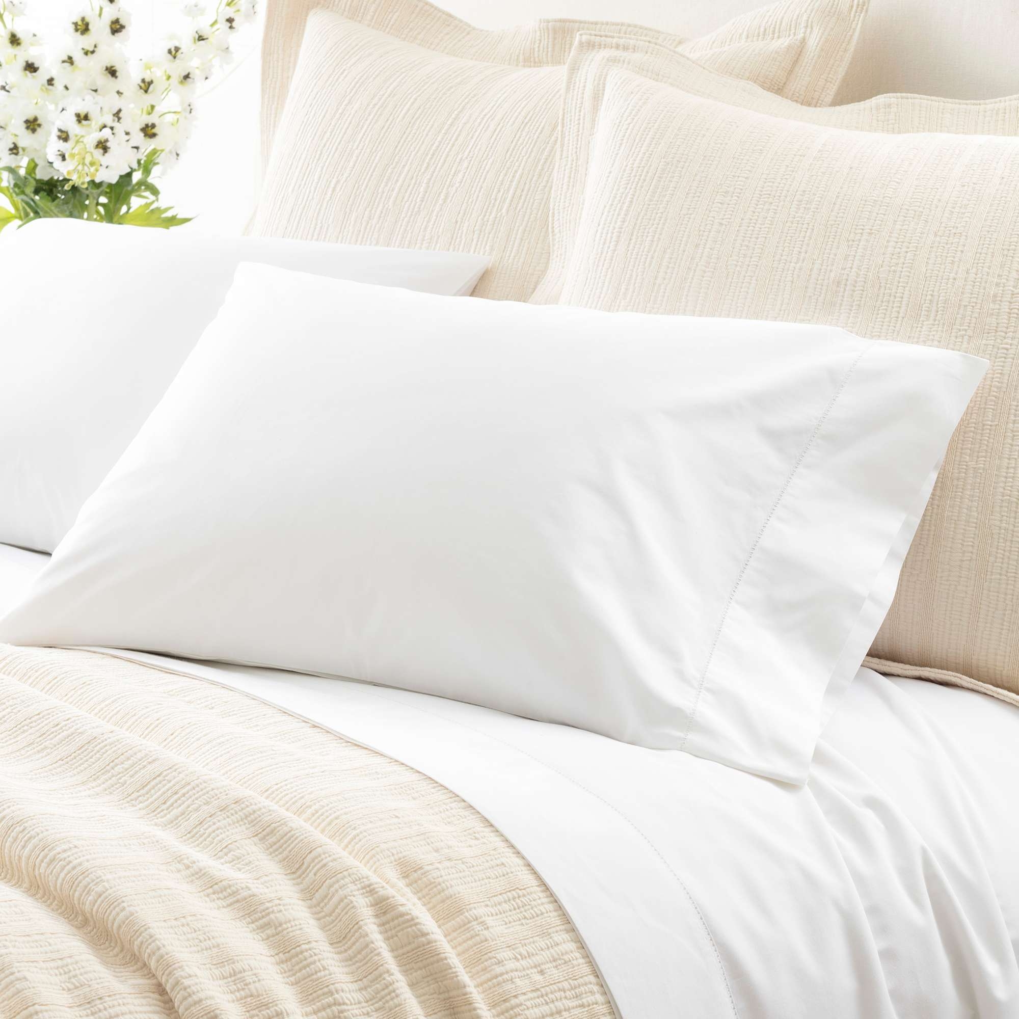 Classic Hemstitch White Pillowcases (Pair) - Image 0