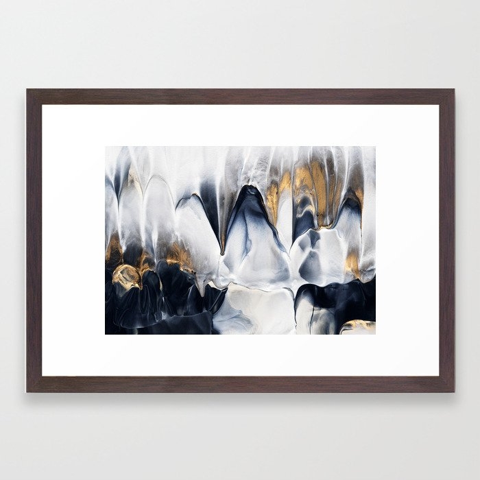 Abstract Flow 02 Framed Art Print by Elisabeth Fredriksson - Conservation Walnut - Small 13" x 19"-15x21 - Image 0