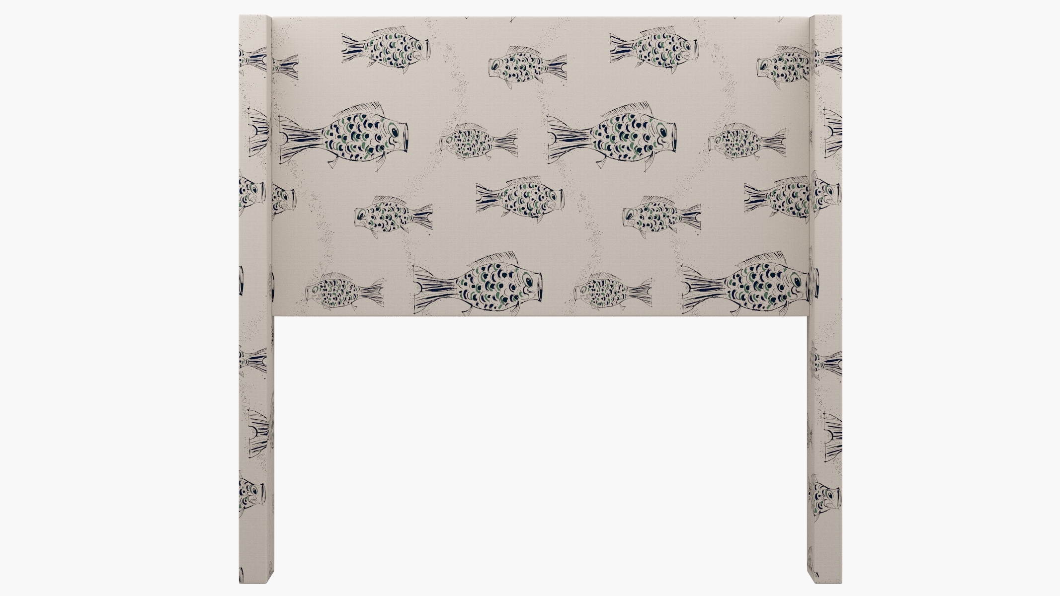 Modern Wingback Headboard, Canvas Sakana, Full - Image 1