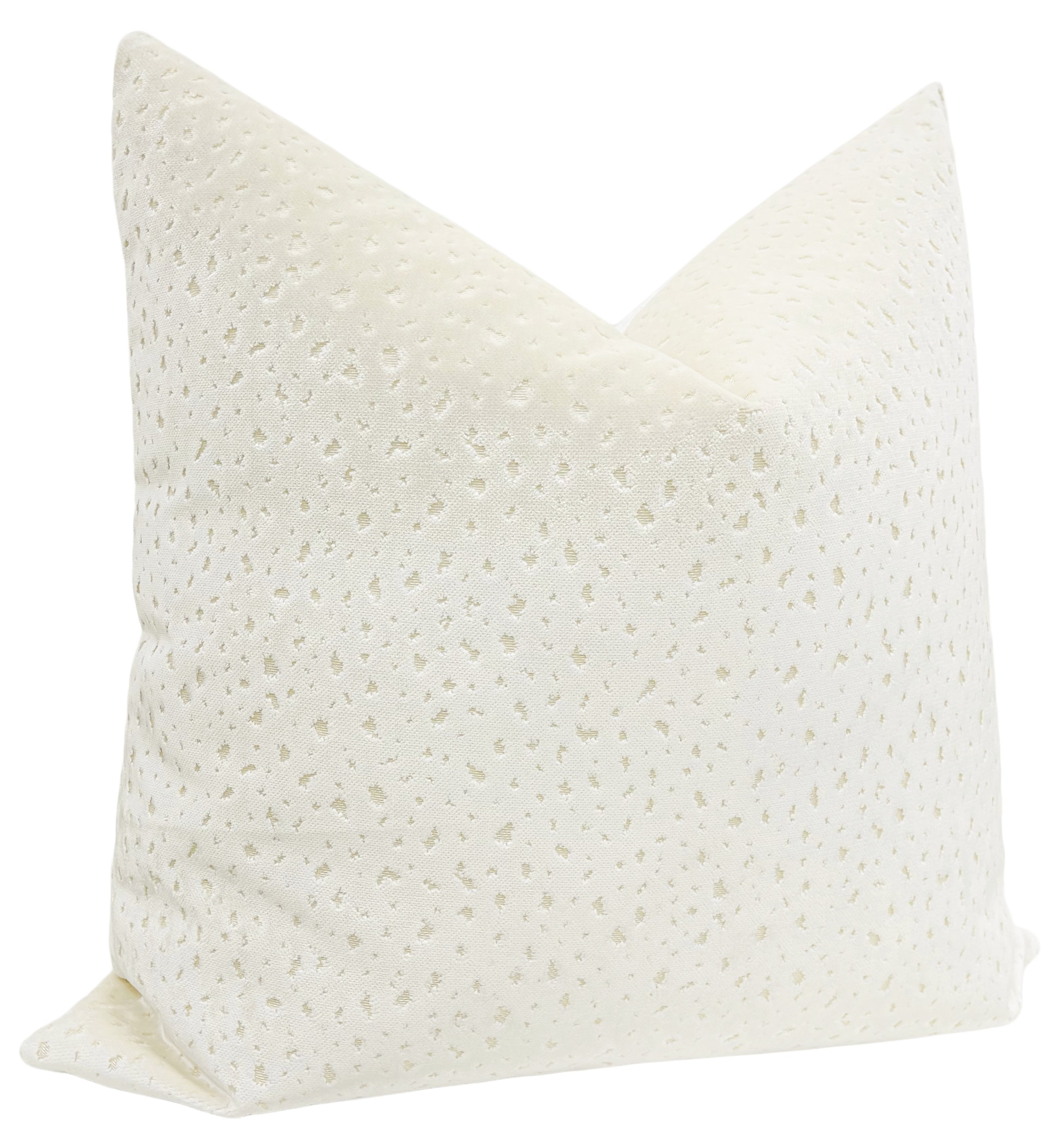Antelope Cut Velvet Pillow Cover, Alabaster, 18" x 18" - Image 2