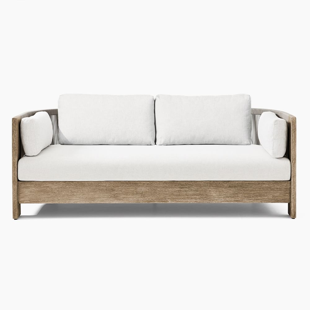 Porto Outdoor 76 in Sofa, Driftwood - Image 1