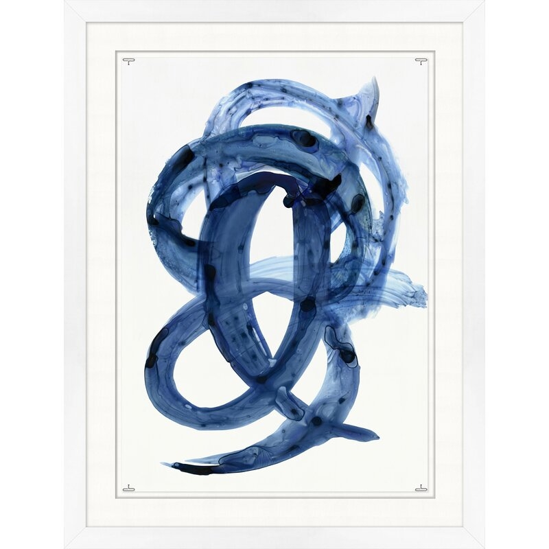 Wendover Art Group Blue Fluidity 2 by Thom Filicia - Picture Frame Painting Print - Image 0