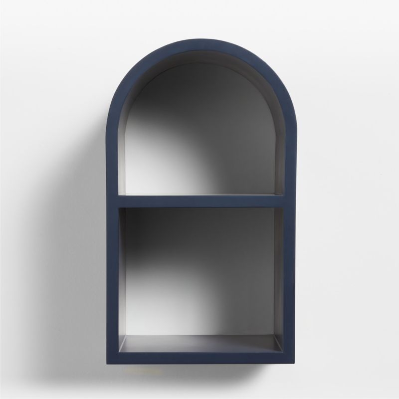 Mallory Small Navy Blue Wood Kids Wall Shelf - Image 3