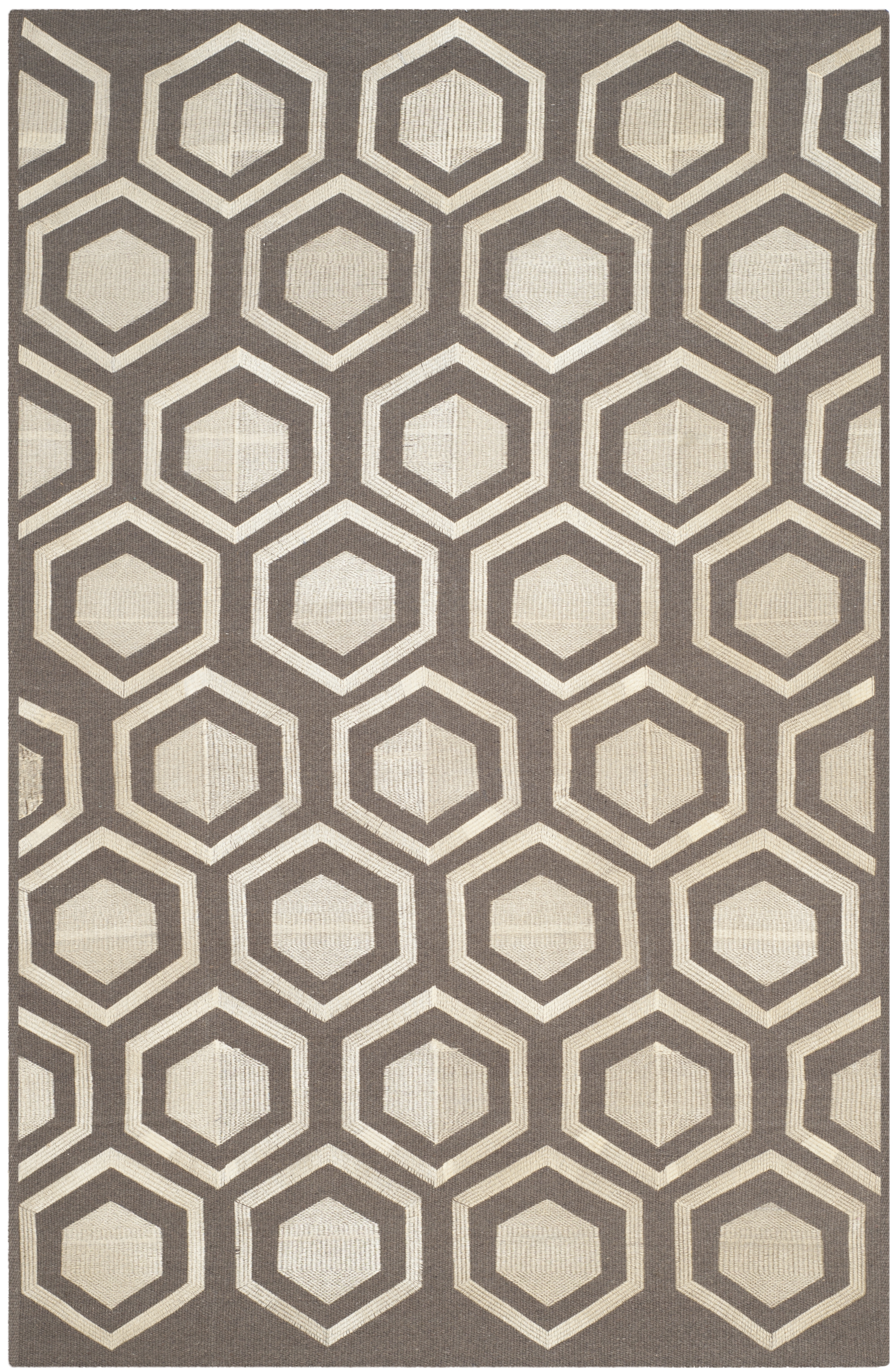 Arlo Home Hand Woven Flatweave With Embroidery Area Rug, KLM629A, Grey,  4' X 6' - Image 0