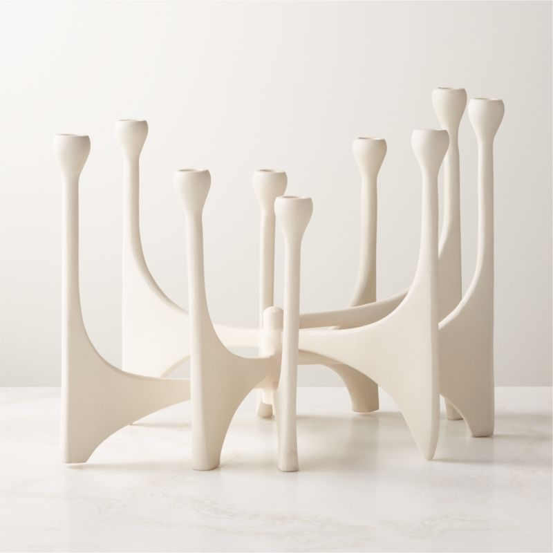 Cinq White Multi Taper Candle Holder Large - Image 1