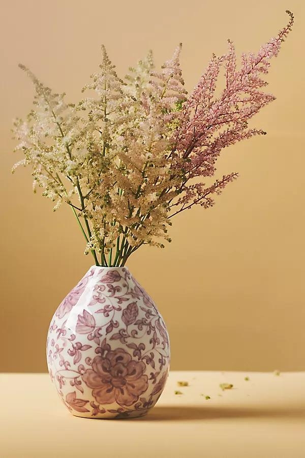 Elle Handpainted Chinoiserie Floral Ceramic Vase - Image 0