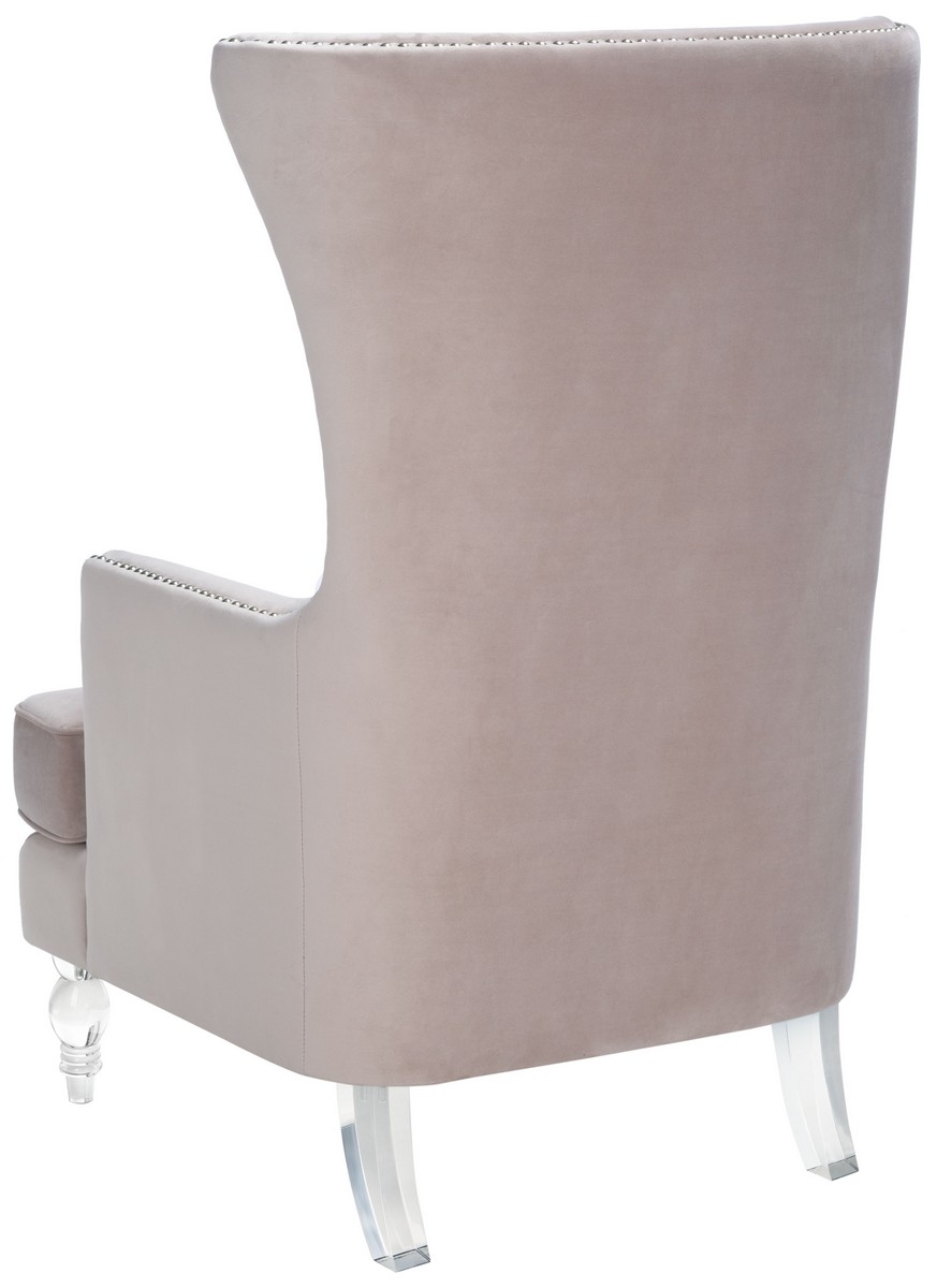 Geode Modern Wingback Chair - Pale Taupe - Image 6