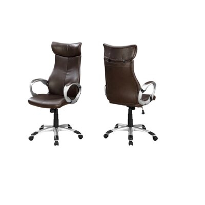 Office Chair With Solid Chrome Metal Base And Upholstered In A Chic Black Leather-Look Fabric - Image 0