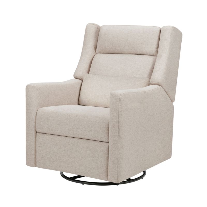 Babyletto Kiwi Plus Beach Tan Nursery Electronic Swivel Glider Power Recliner with Adjustable Headrest - Image 7