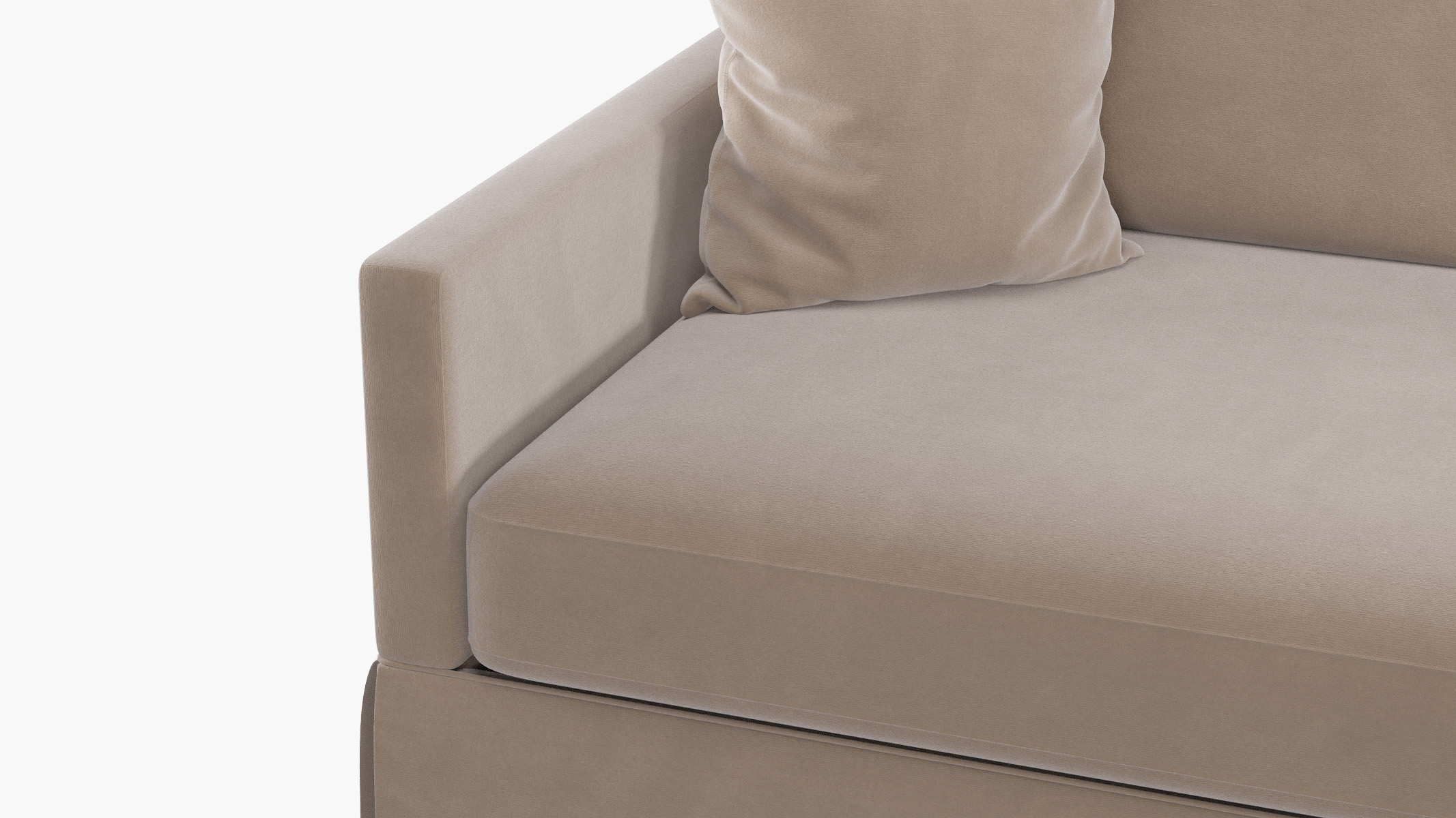 Skirted Track Arm Sofa, Oatmeal Luxe Velvet, Standard (39") - Image 5