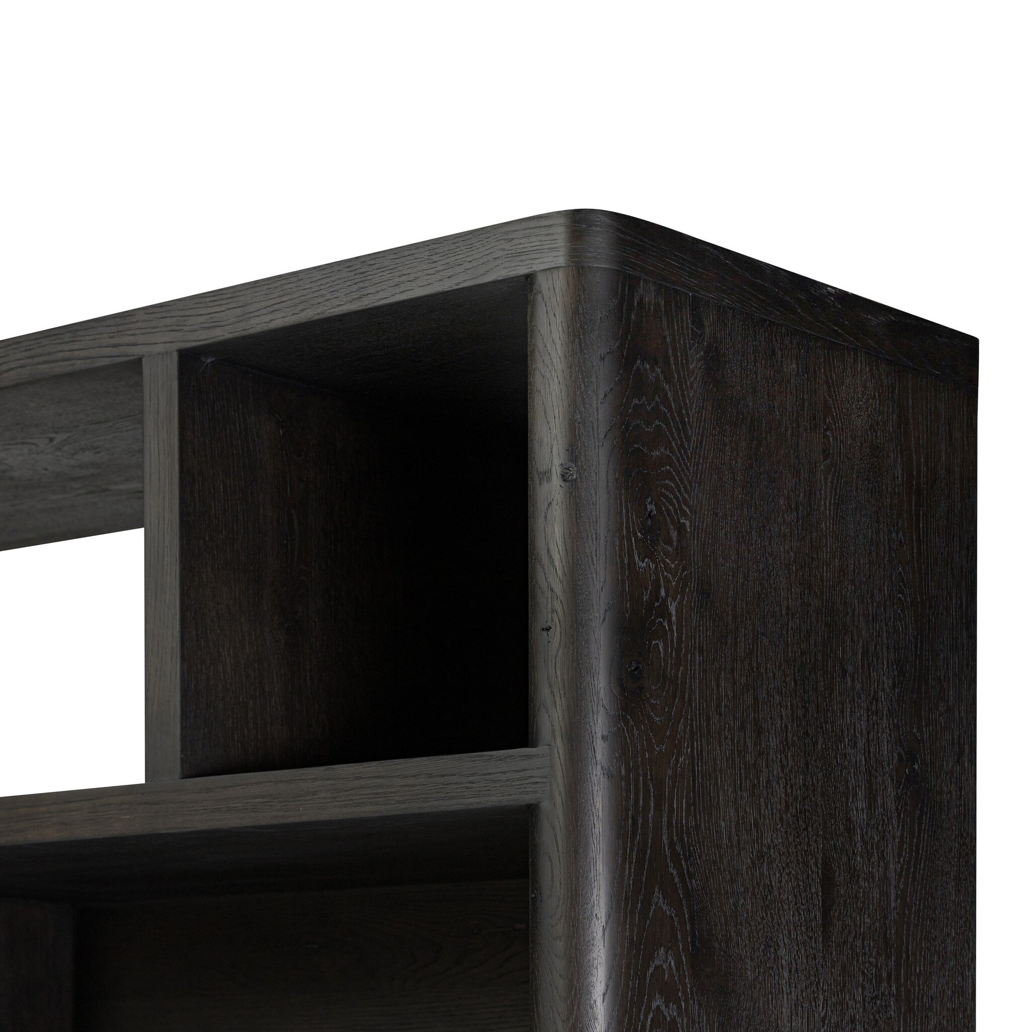 Noeline Wide Bookcase - Smoked Black Oak - Image 9