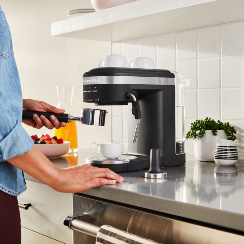 KitchenAid ® Matte Black Espresso Machine and Burr Grinder Set - Image 4