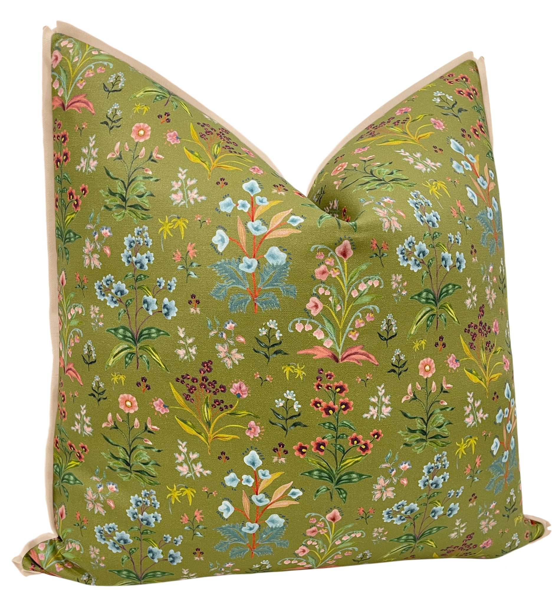 OCS X LDC II | ELLISTON HOUSE : MEADOW MULTI // LEAF + CLASSIC LINEN // CAMEO - 20” X 36” KING SHAM / CORDING - Image 1