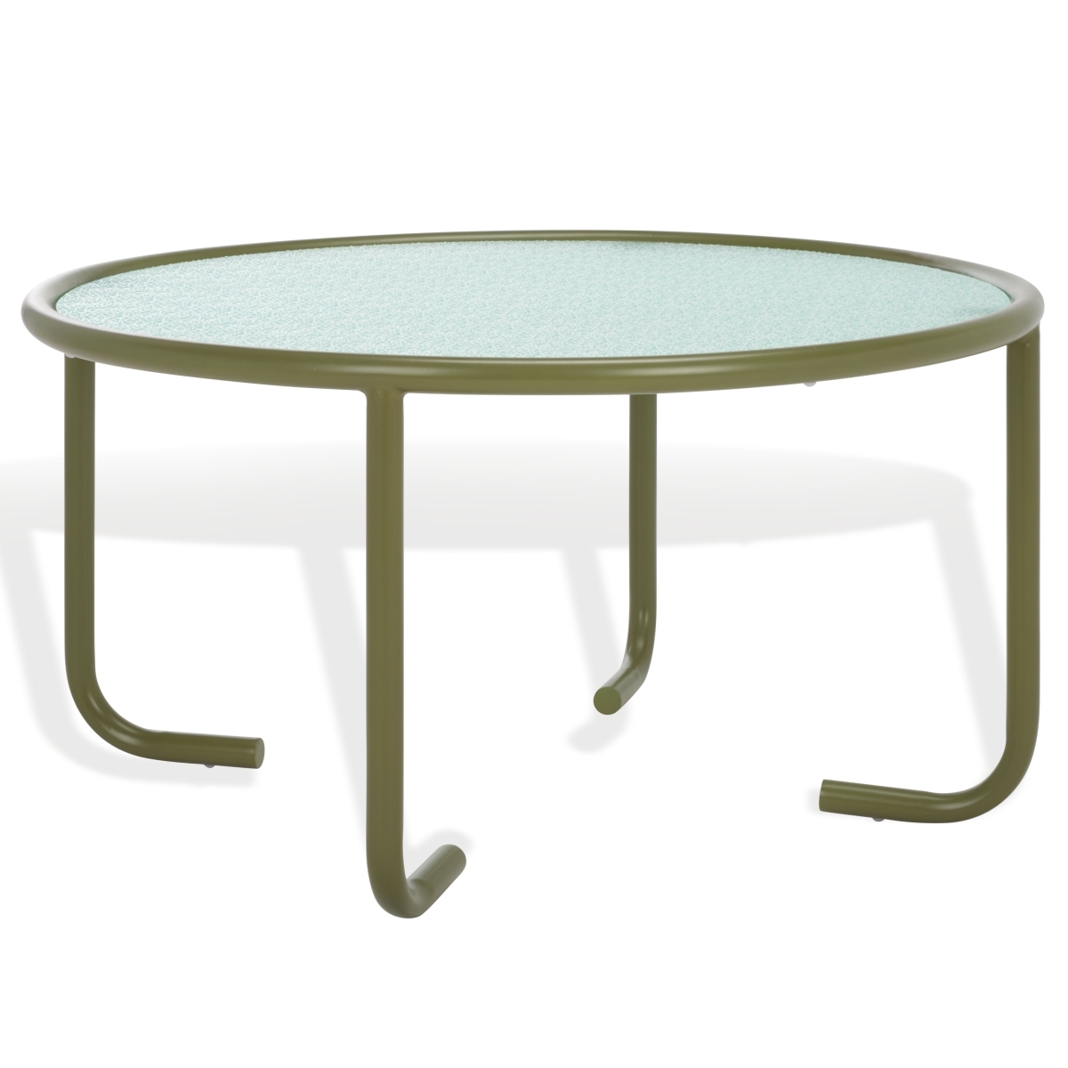 Zuzana Glass Top Coffee Table - Olive Green / Clear - Image 4