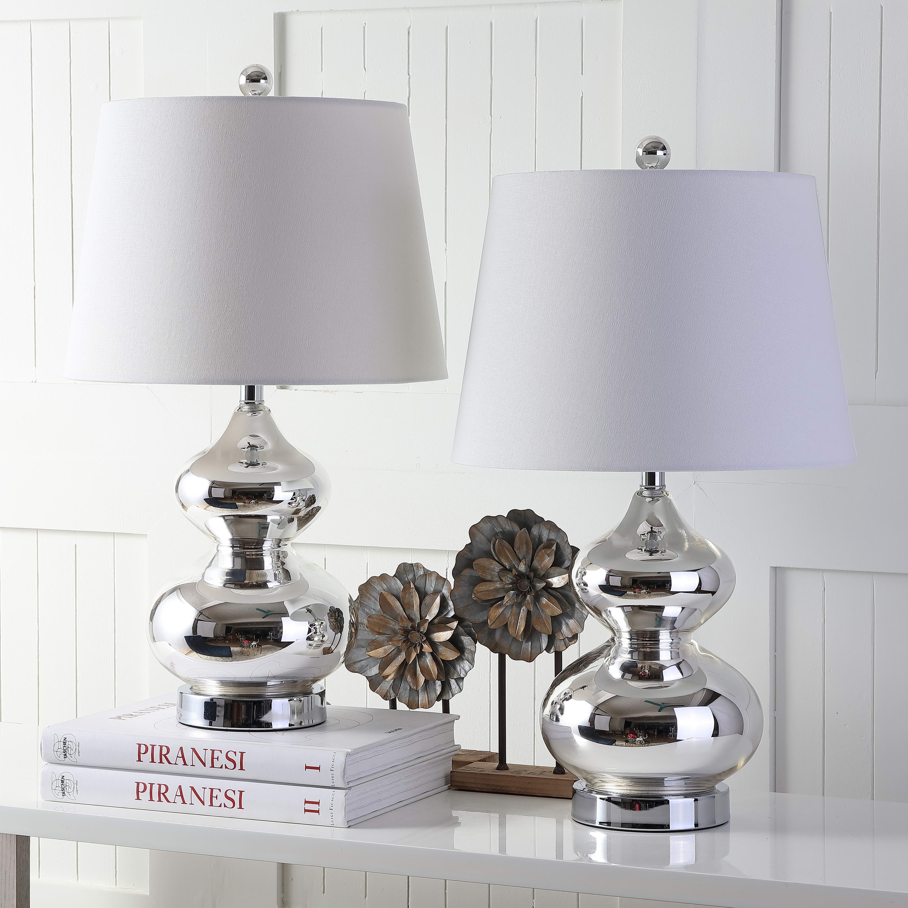 Eva 24-Inch H Double Gourd Glass Table Lamp - Silver - Safavieh - Image 5