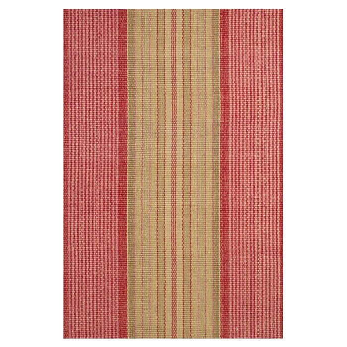 Dash and Albert Rugs Framboise Striped Hand-Woven Cotton Red/Beige Area Rug - Image 0
