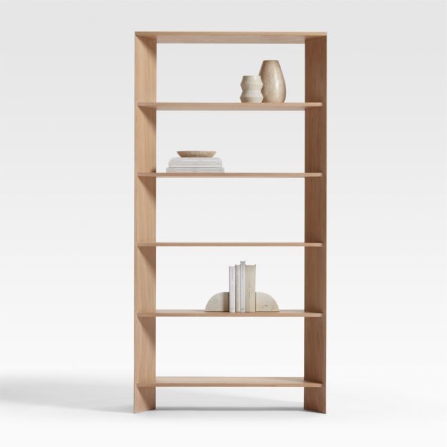 Terrazza Natural Oak 5-Shelf Storage Bookshelf - Image 0