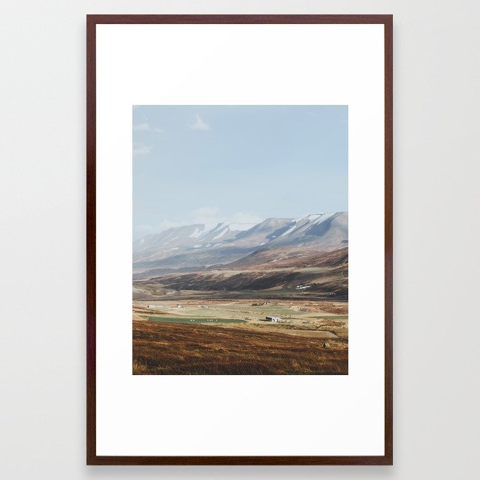 Icelandic Farm Country Framed Art Print by Luke Gram - Conservation Walnut - LARGE (Gallery)-26x38 - Image 0