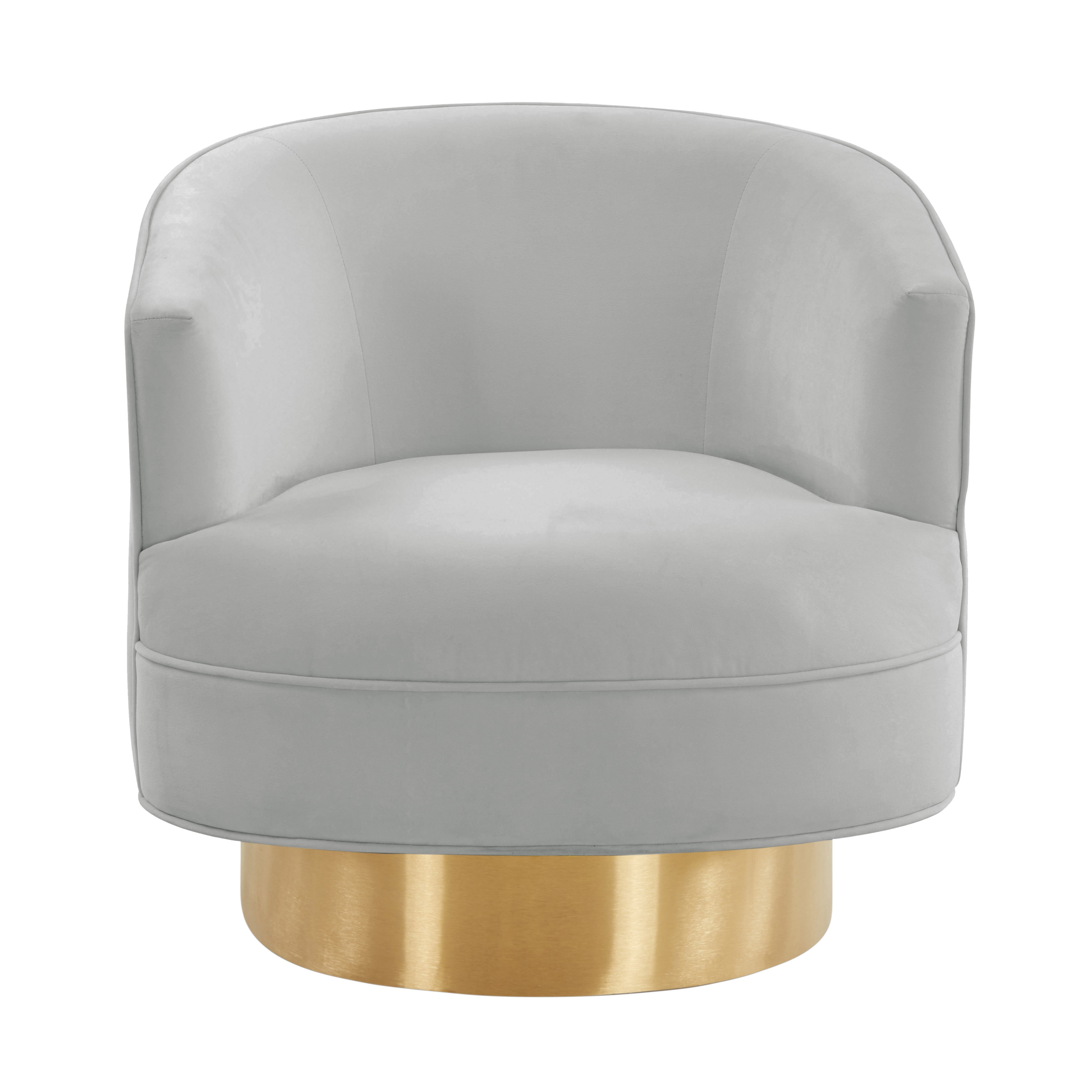 Stella Grey Velvet Swivel Chair - Image 2