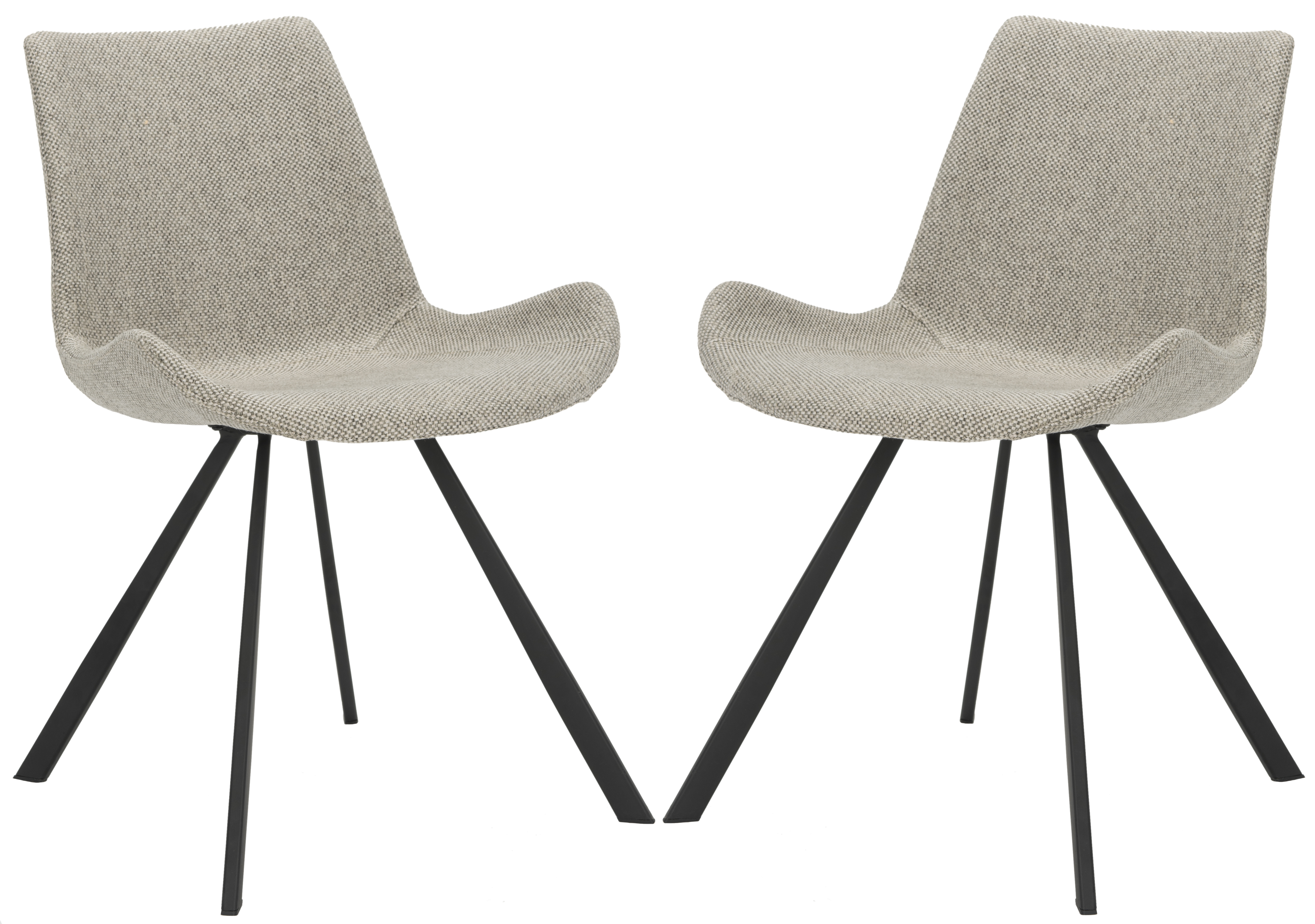Terra Midcentury Modern Dining Chair (Set of 2) - Light Grey/Black - Arlo Home - Image 0