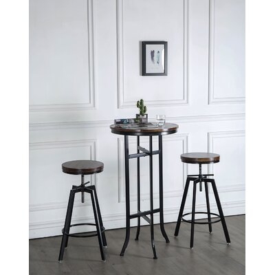 Bar Bistro Cocktail Pedestal Tables For Kitchen, Dining Room - Bistro, Coffee, Living Room Table – Wood And Metal Tables, Black - Image 0
