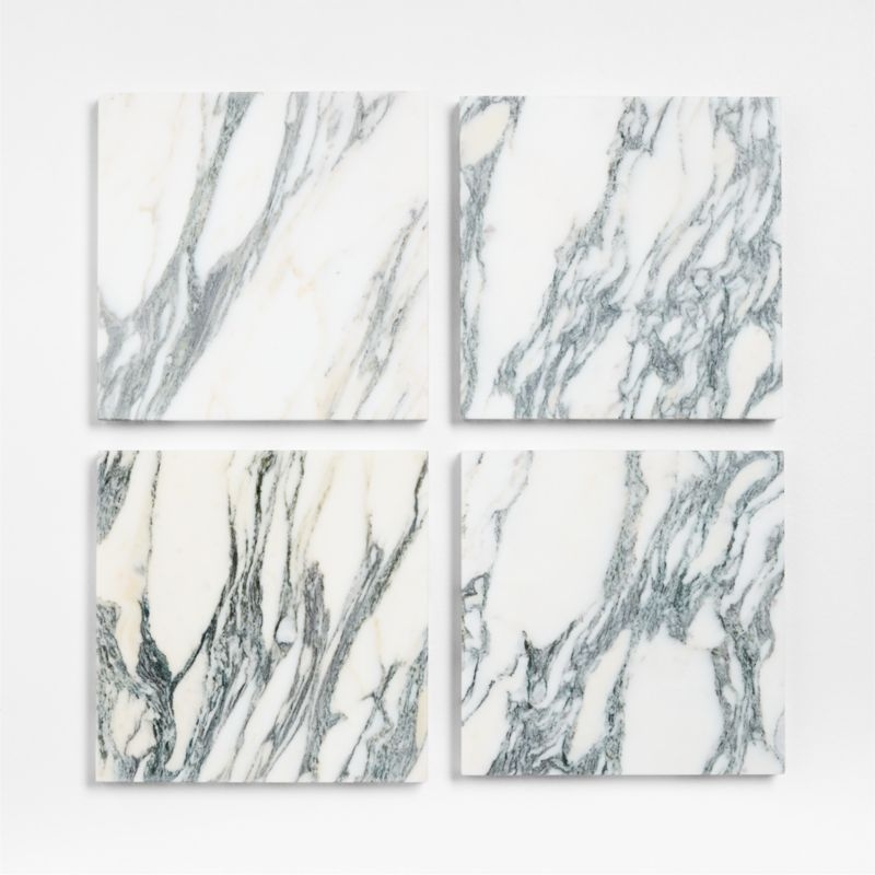 Seriana Charcoal Oak Wood and Marble Square Pedestal End Table - Image 4