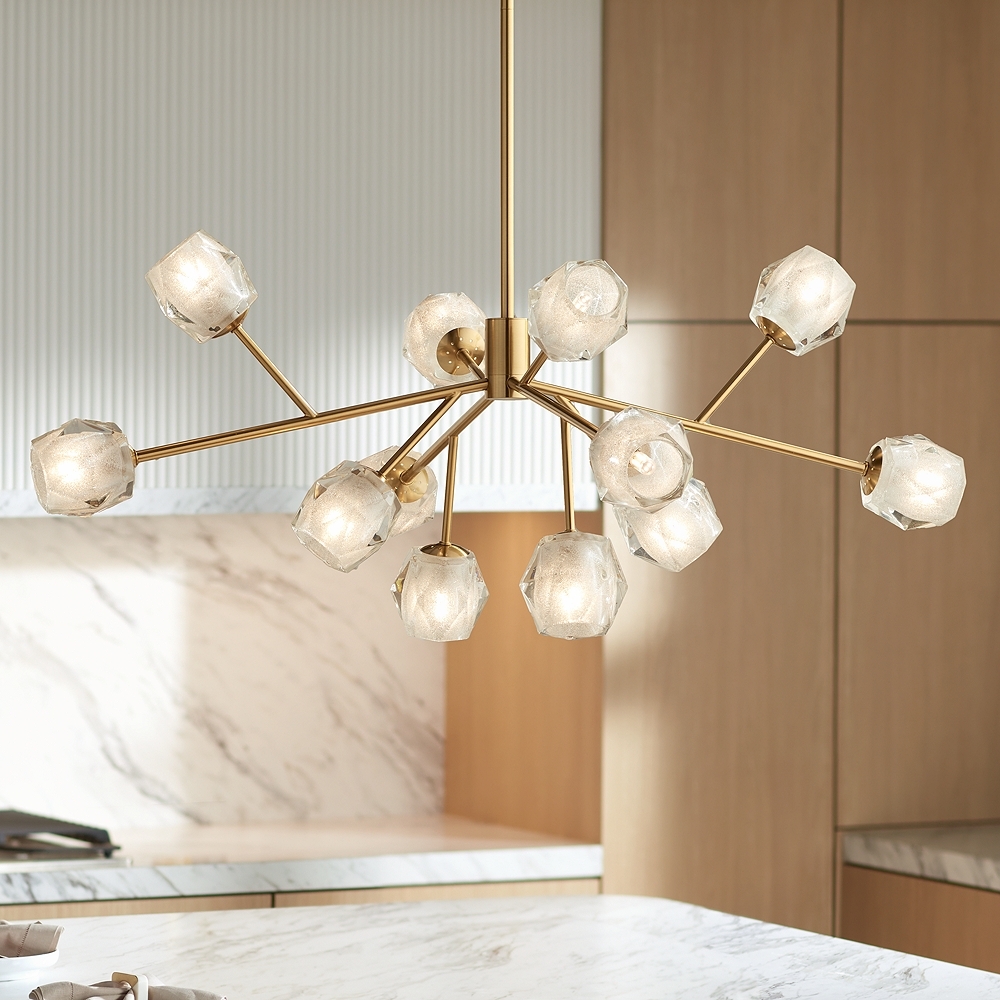 Possini Euro Tofay 37 3/4" Brass 12-Light LED Sputnik Chandelier - Image 0