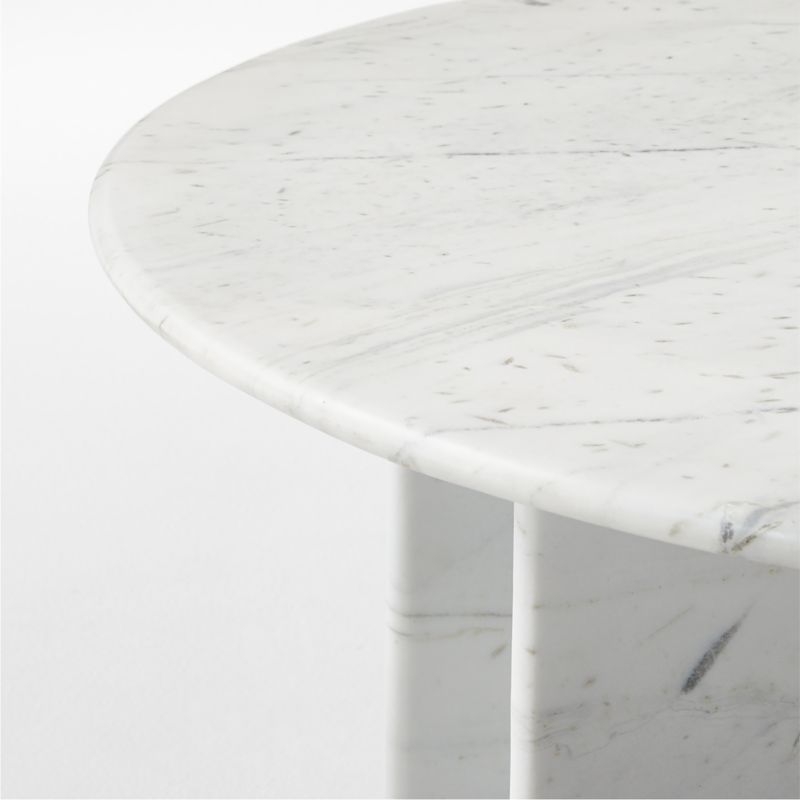Pasar 42" White Marble Coffee Table - Image 3