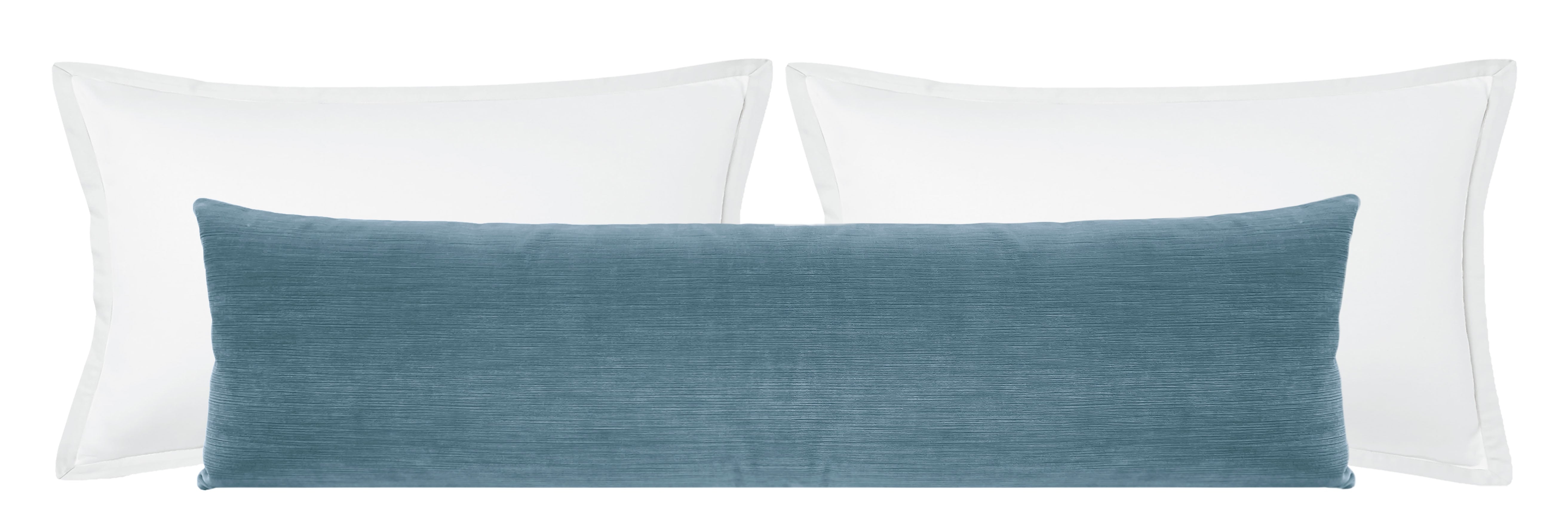 THE XL LUMBAR :: STRIE VELVET // CHAMBRAY - 14" X 48" - Image 2