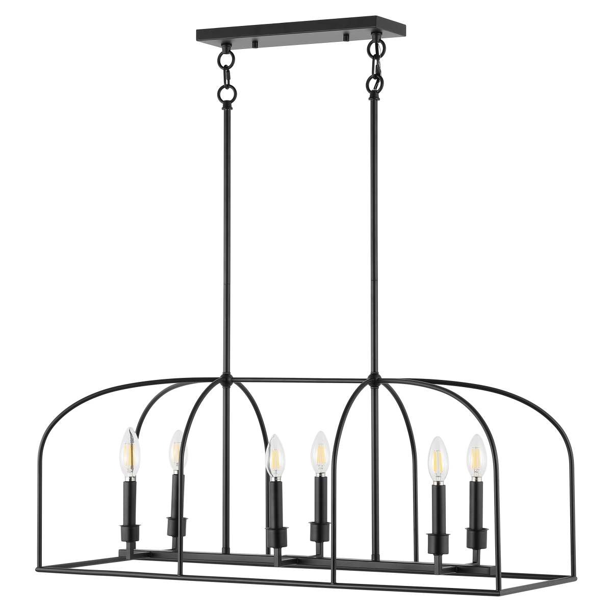 Bryndan 6 Lt 35" Chandelier - Black - Safavieh - Image 3