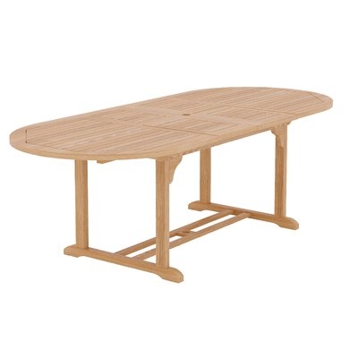 Oval Double Extendable Teak Dining Table - Image 0