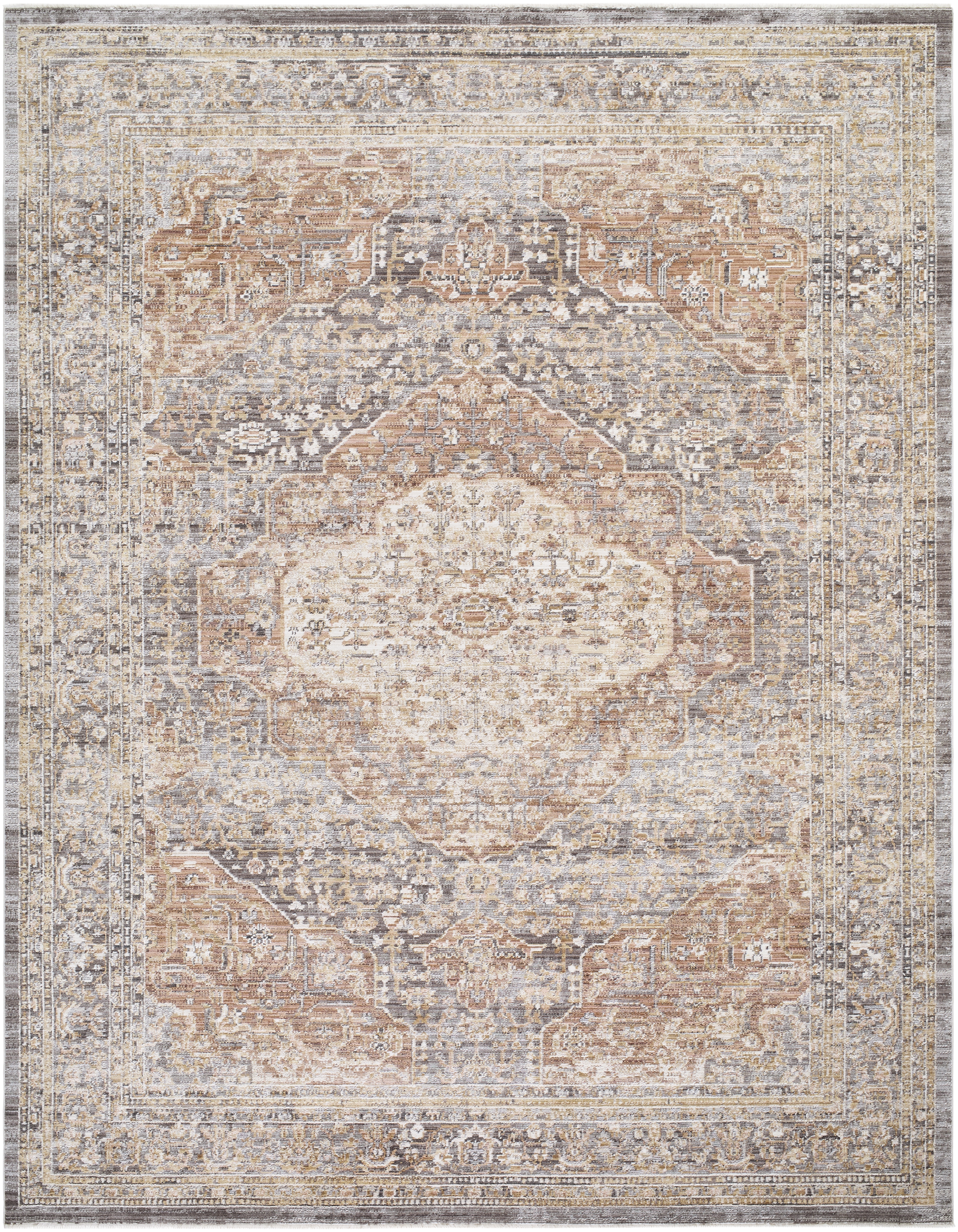 Mansfield Gray Indoor 6'7" x 9' Machine Woven Rug - Image 0